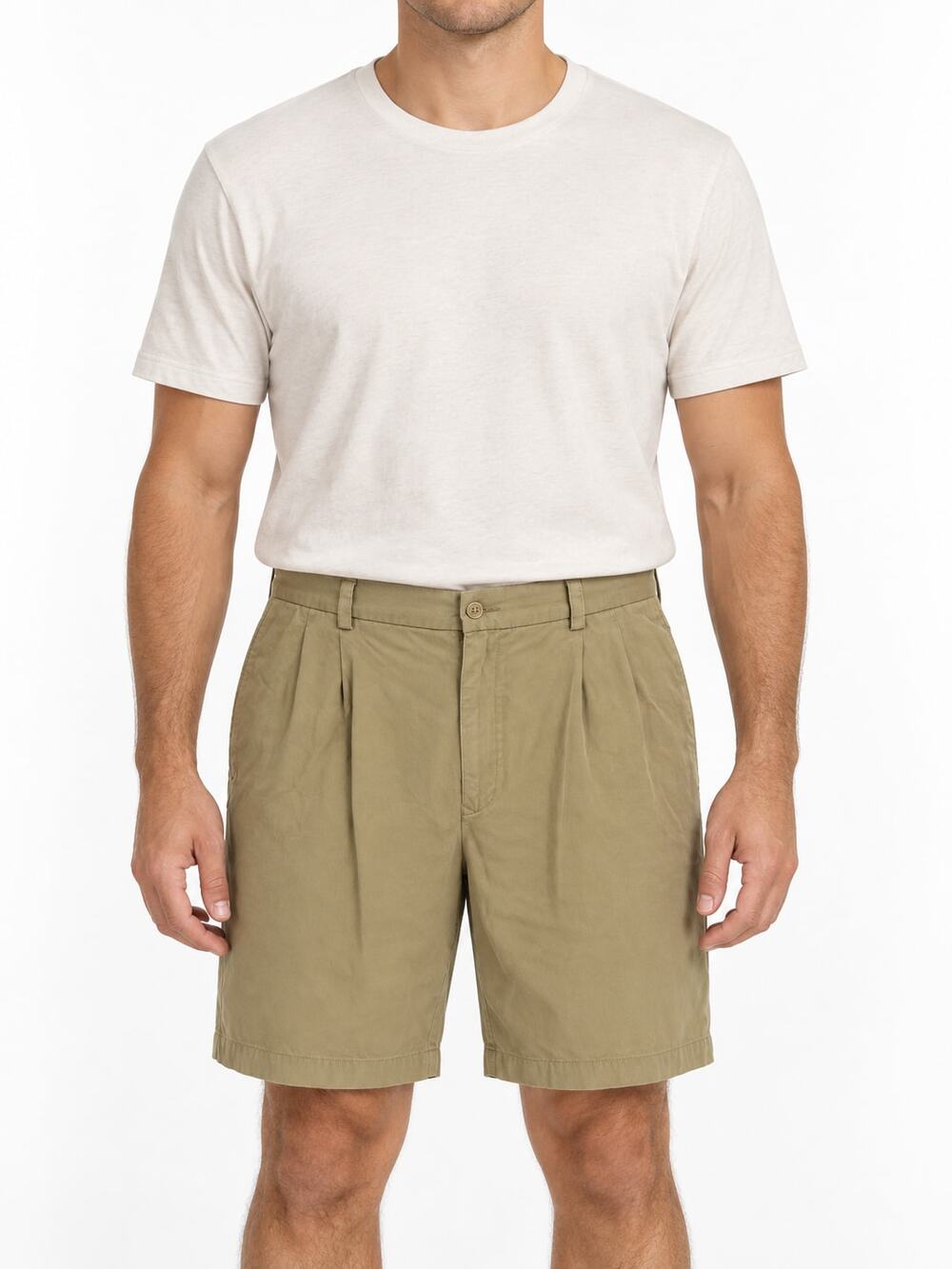 Tommy Bahama Men's 100% Silk Khaki Pleated Shorts Size 38 Resort Vacation